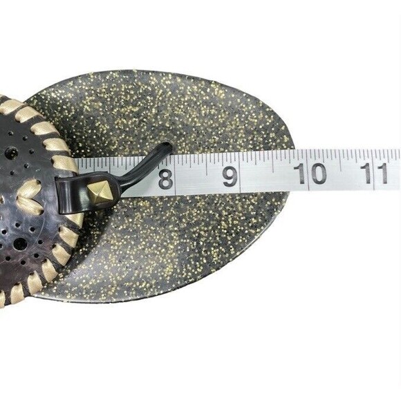 Jack Rogers Georgica Sparkle Glitter Jelly Flip Flops Sandals 7 Black Gold - Picture 9 of 10